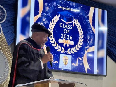Dr. Jennings delivering a commencement address to the Class of 2026